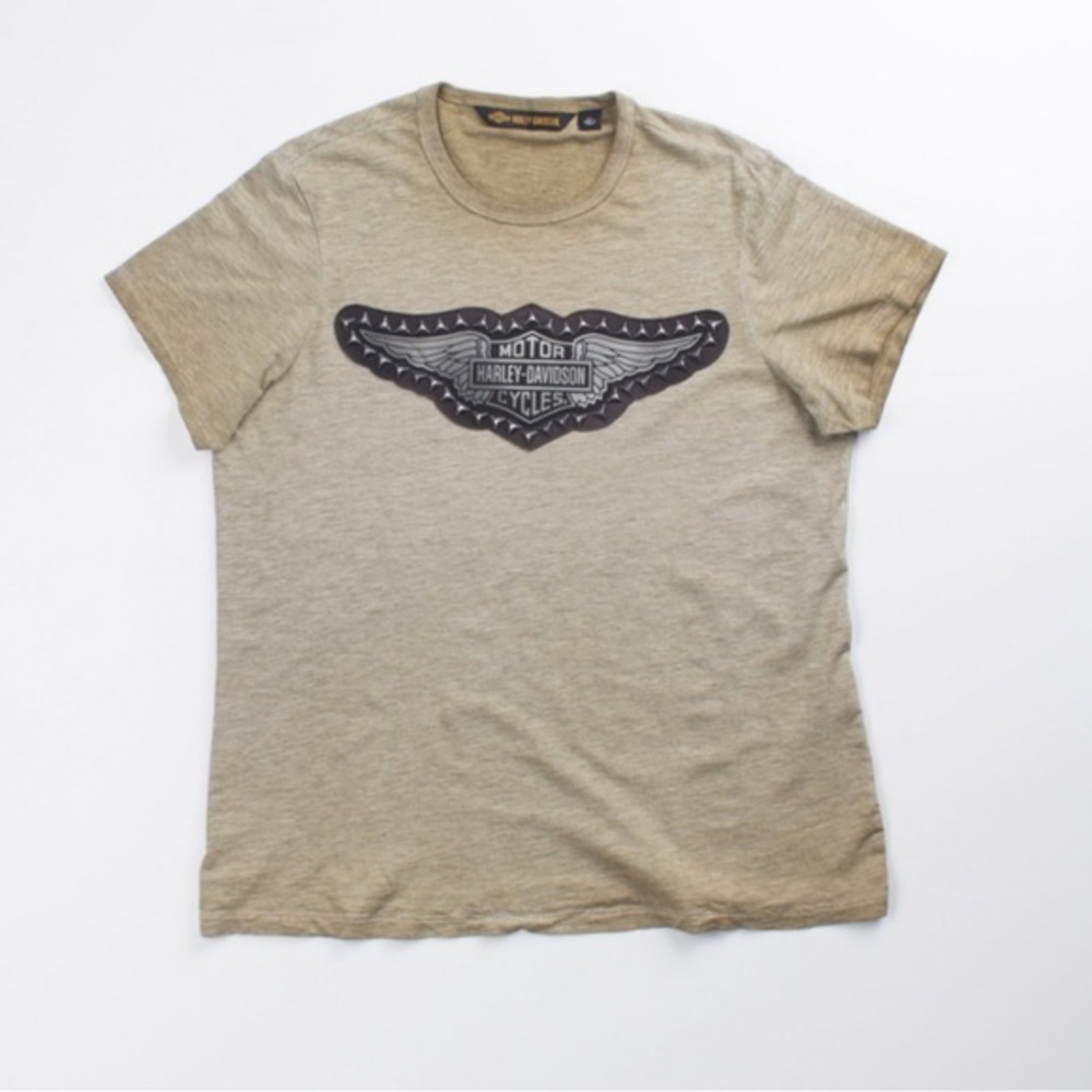 Vintage Woman's Cut Studded Harley Davidson Tee XL Y2K